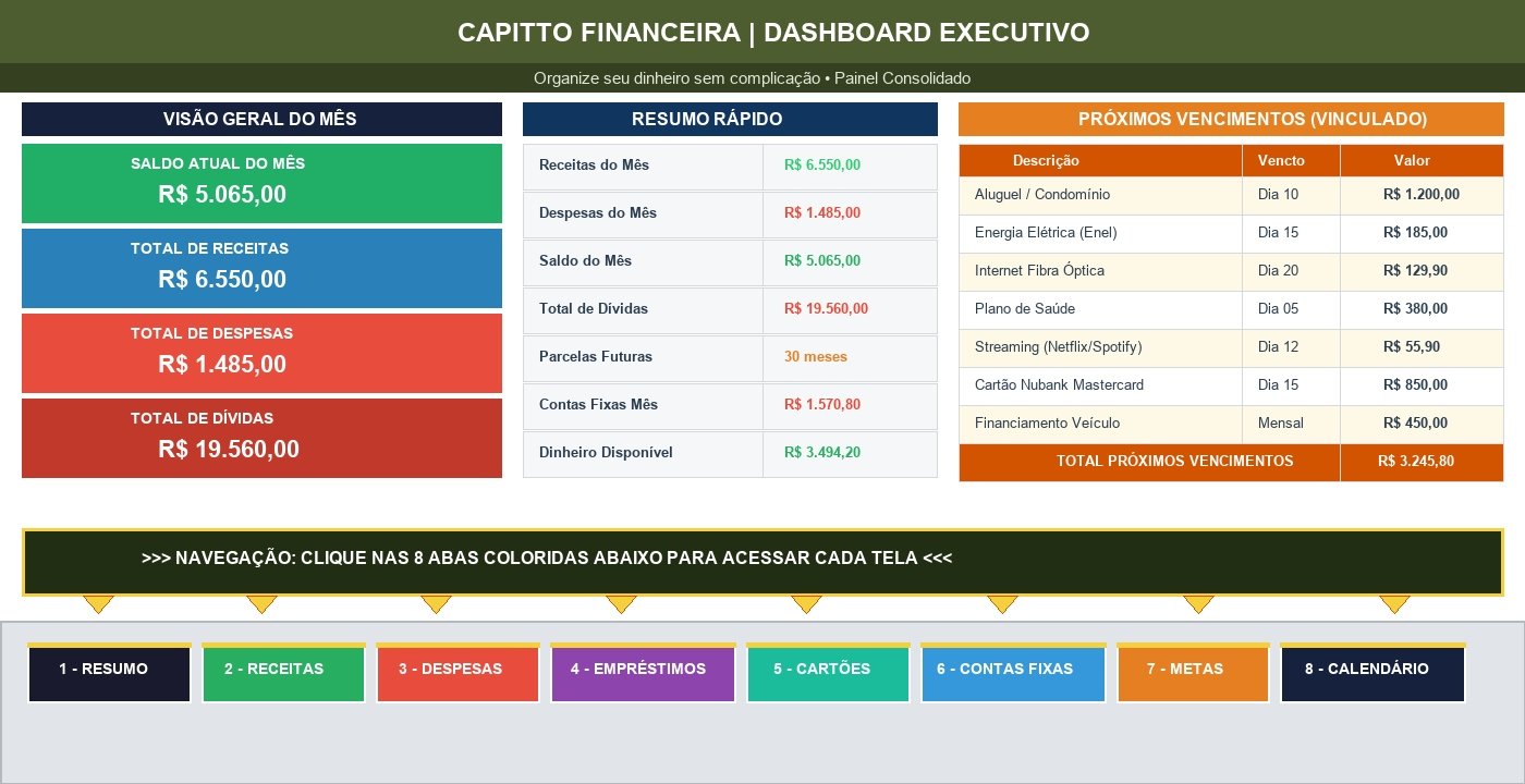 Menu de Navegação do Planner